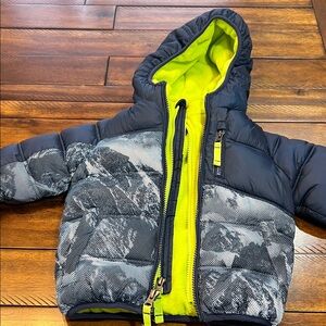 Snozu Kids Puffer Jacket - Black and Yellow